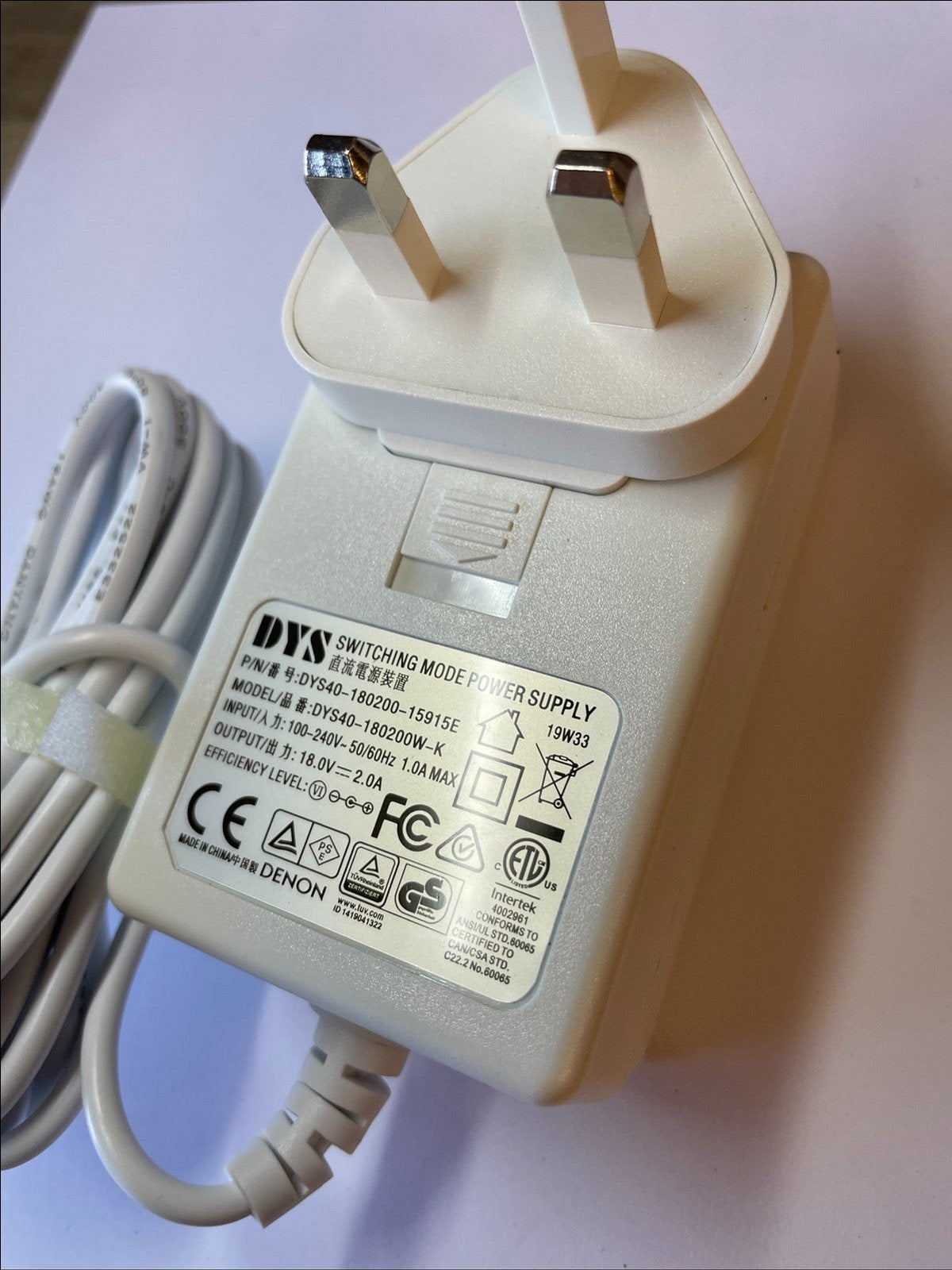 Replacement 18V 2A Power Supply for PURE Evoke C-D6 Radio