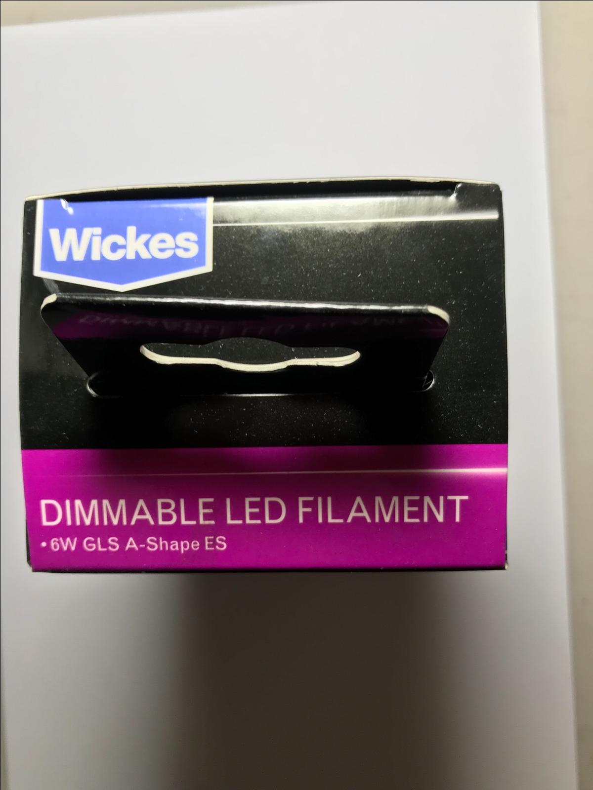 4 x Wickes Vintage Filament LED Dimmable GLS Bulb 6W E27 Edison Screw Warm White