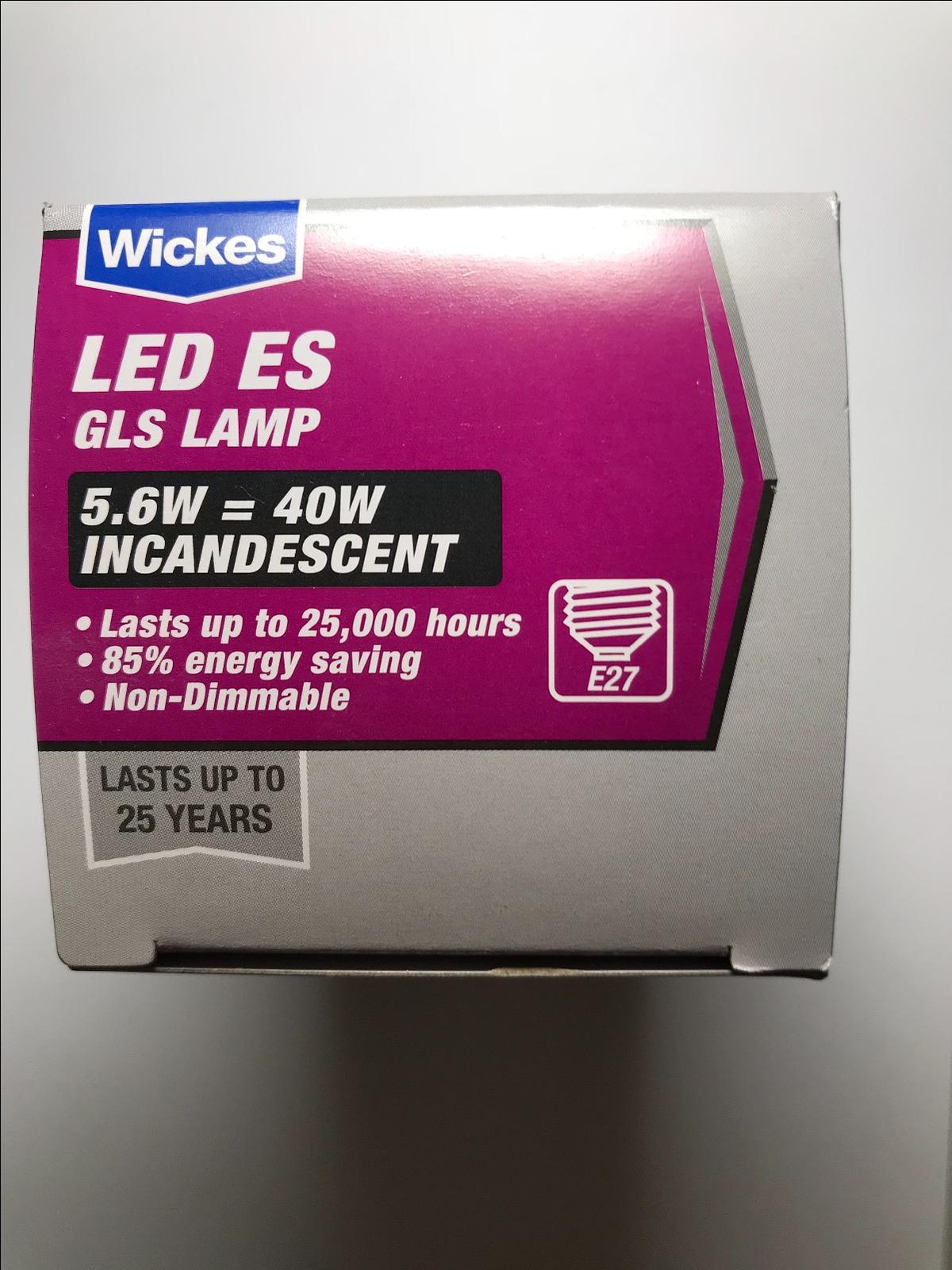 10 x Wickes LED GLS Lamp 5.6W = 40W Frosted Light Bulb E27 Edison Screw 470lm