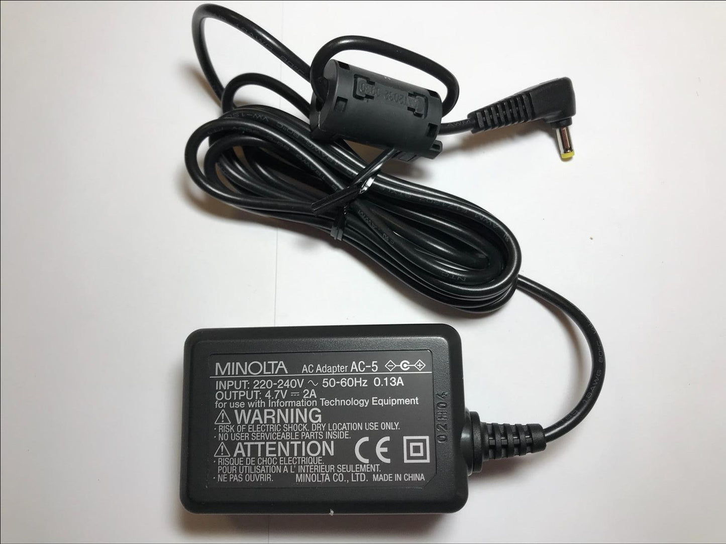 Genuine Minolta AC Adapter AC-5 4.7V 2A Power Supply 4mm x 1.7mm C7 Input