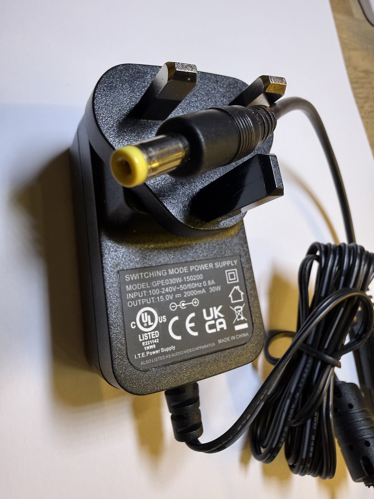 Replacement 15.0V 1.5A 22.5W Class 2 Power Supply Adaptor HXD302-1501500US/ZZ