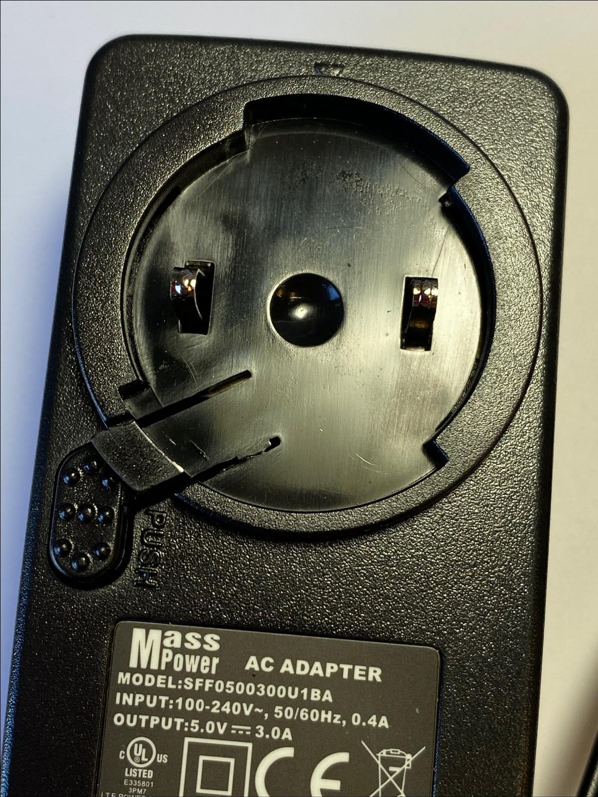 5.0V 3.0A Mass Power AC Adapter model SFF0500300U1BA 3.5mm x 1.3mm Power Supply