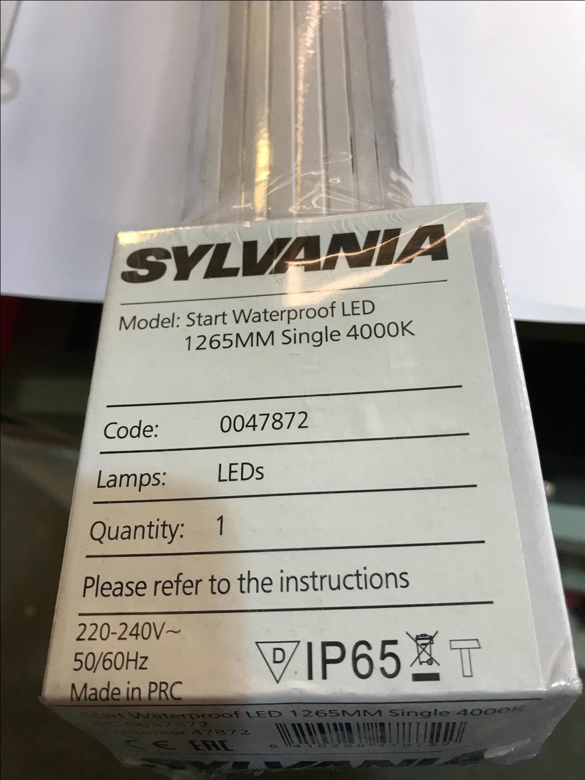 1265mm / 2500 Lumens Sylvania Start Waterproof LED Single 4000K IP65 24W