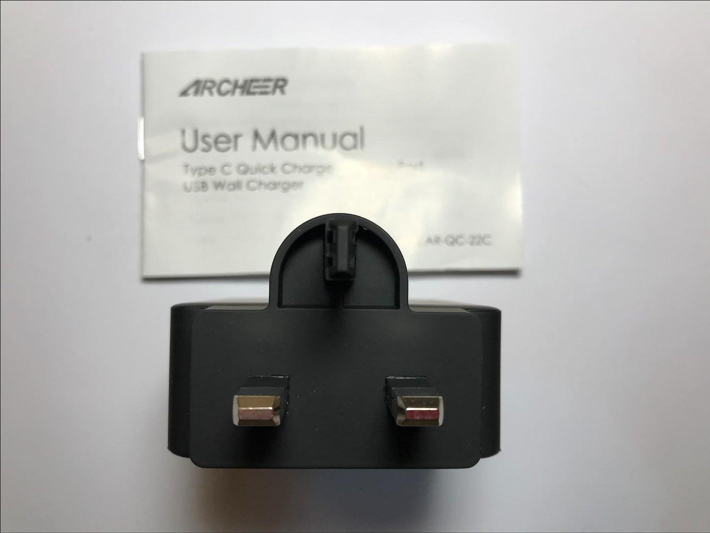 ARCHEER AR-QC-22C Qualcomm 3.0 Quick Charge USB USB-C UK Charger 30W 5V 2.4A