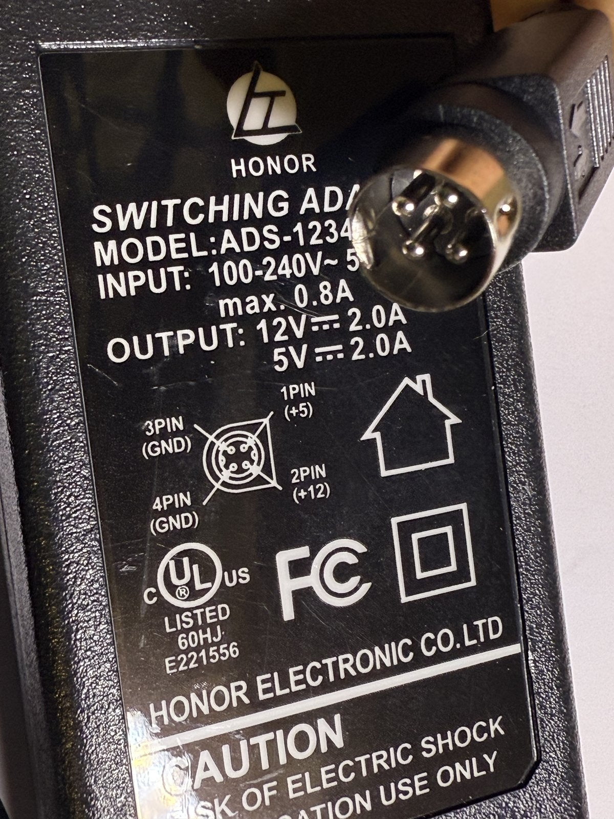 12V/5V/2A for Jentec Technology CO LTD Switching Power Supply Adaptor JTA0202Y