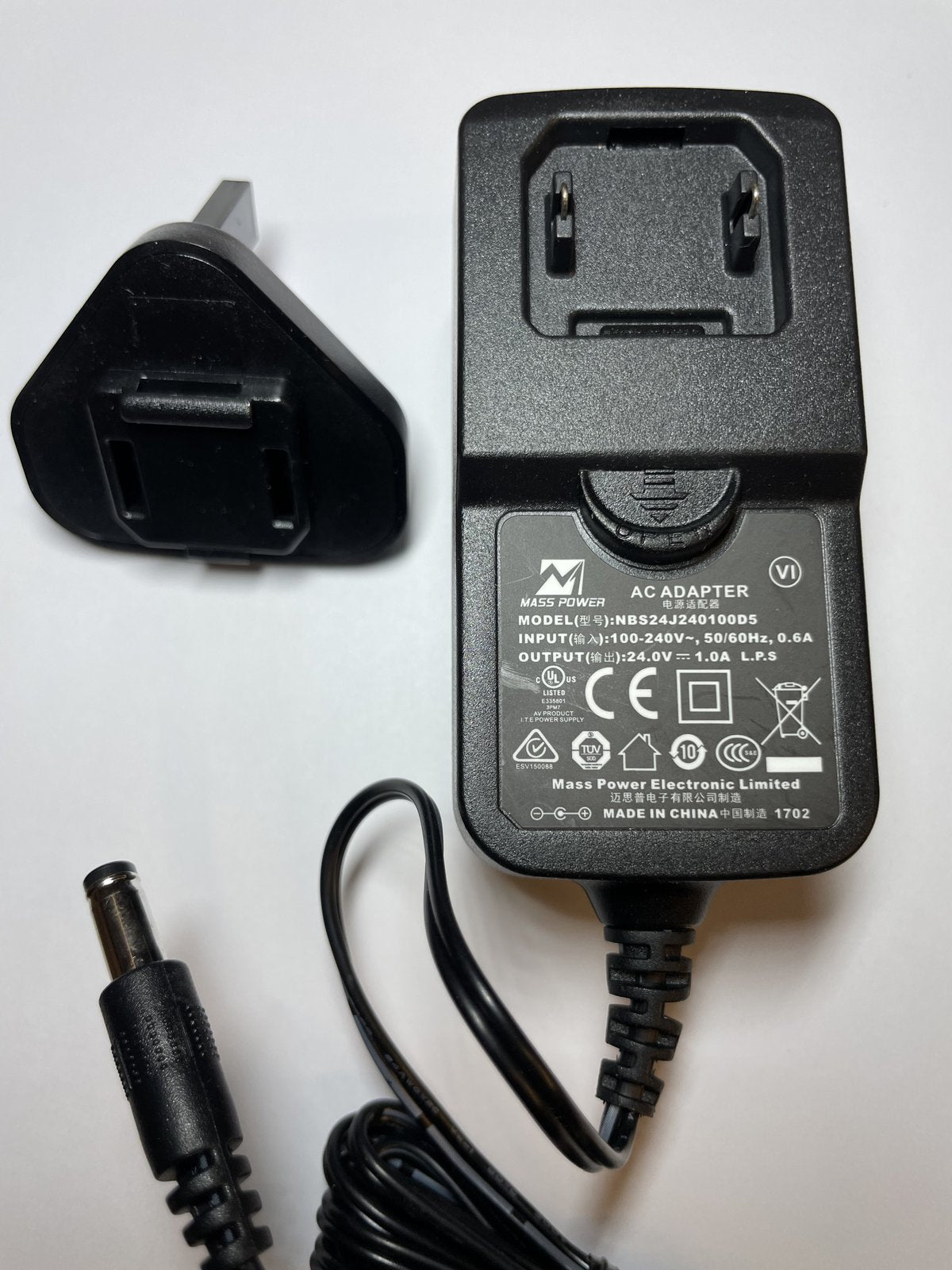 Replacement for 24V 1000mA 24W AC/DC Adapter AP0242401000-B Power Supply