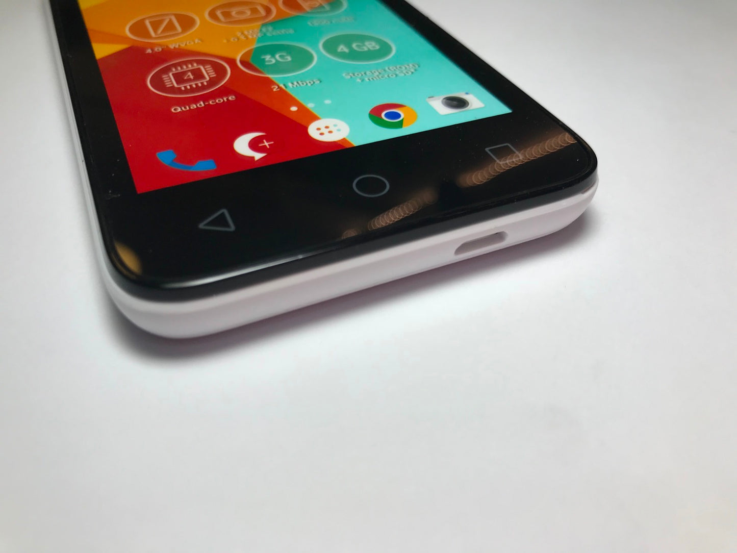 Alcatel Pixi 4 WHITE Vodafone Smartphone Dummy Kids Toy Display Phone FAKE PHONE