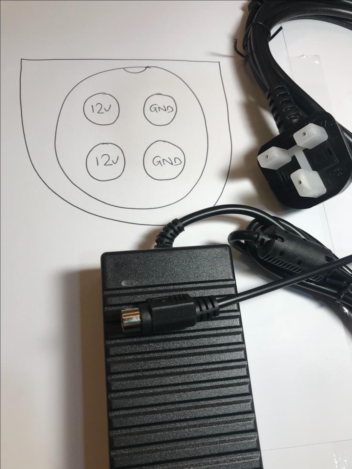 12V 10A AC-DC Switching Adaptor Regulated Power Supply 4 Pin DIN 12V 2 LEFT