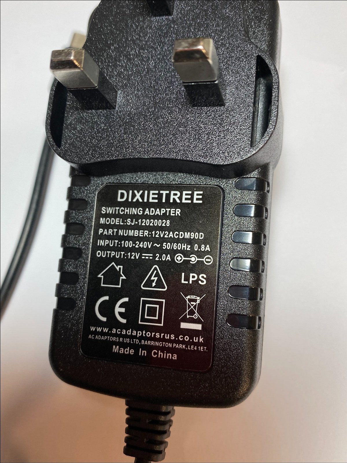 Replacement 12V 2A AC-DC Adaptor Power Supply Charger for CODA WAVE 11.6" Laptop