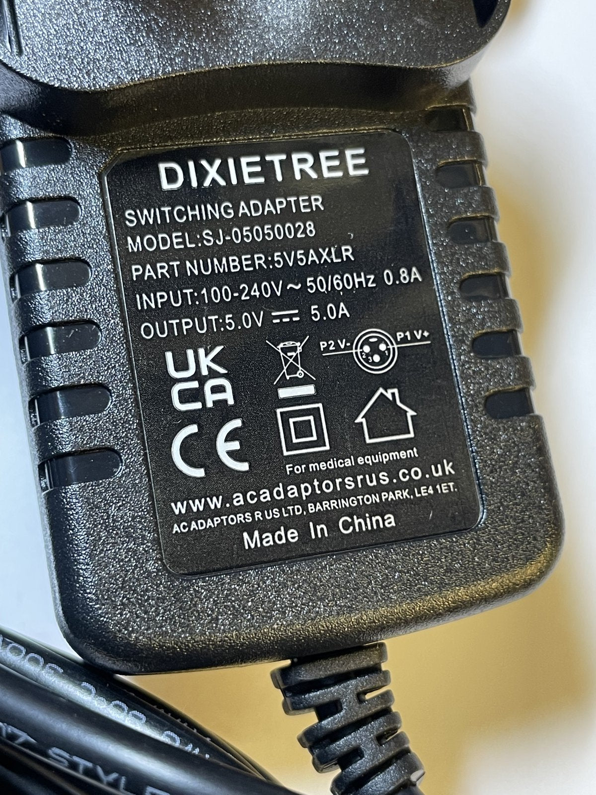 5V 5A AC-DC Switching Adapter SJ-05050028 3 Pin XLR Power Supply UK Plug