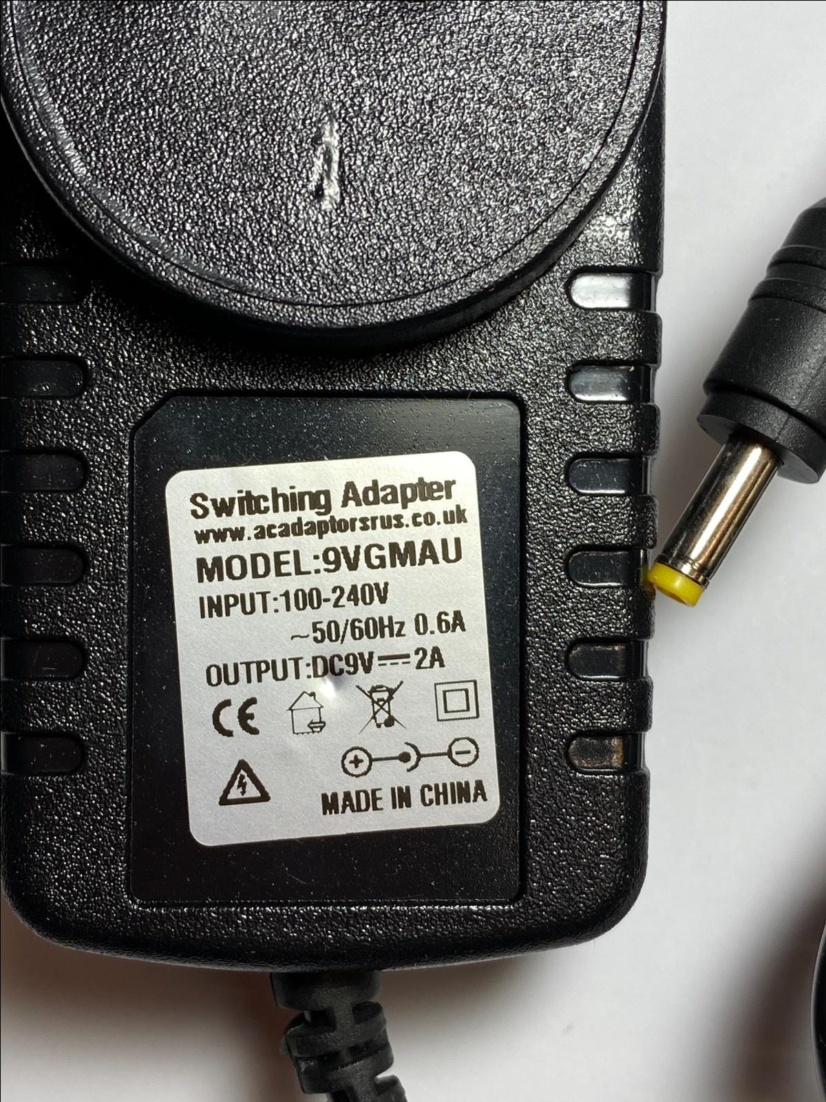 AUS 9V 2A AC-DC Adaptor Power Supply Charger for TF-DVD 7307 Portable DVD Player