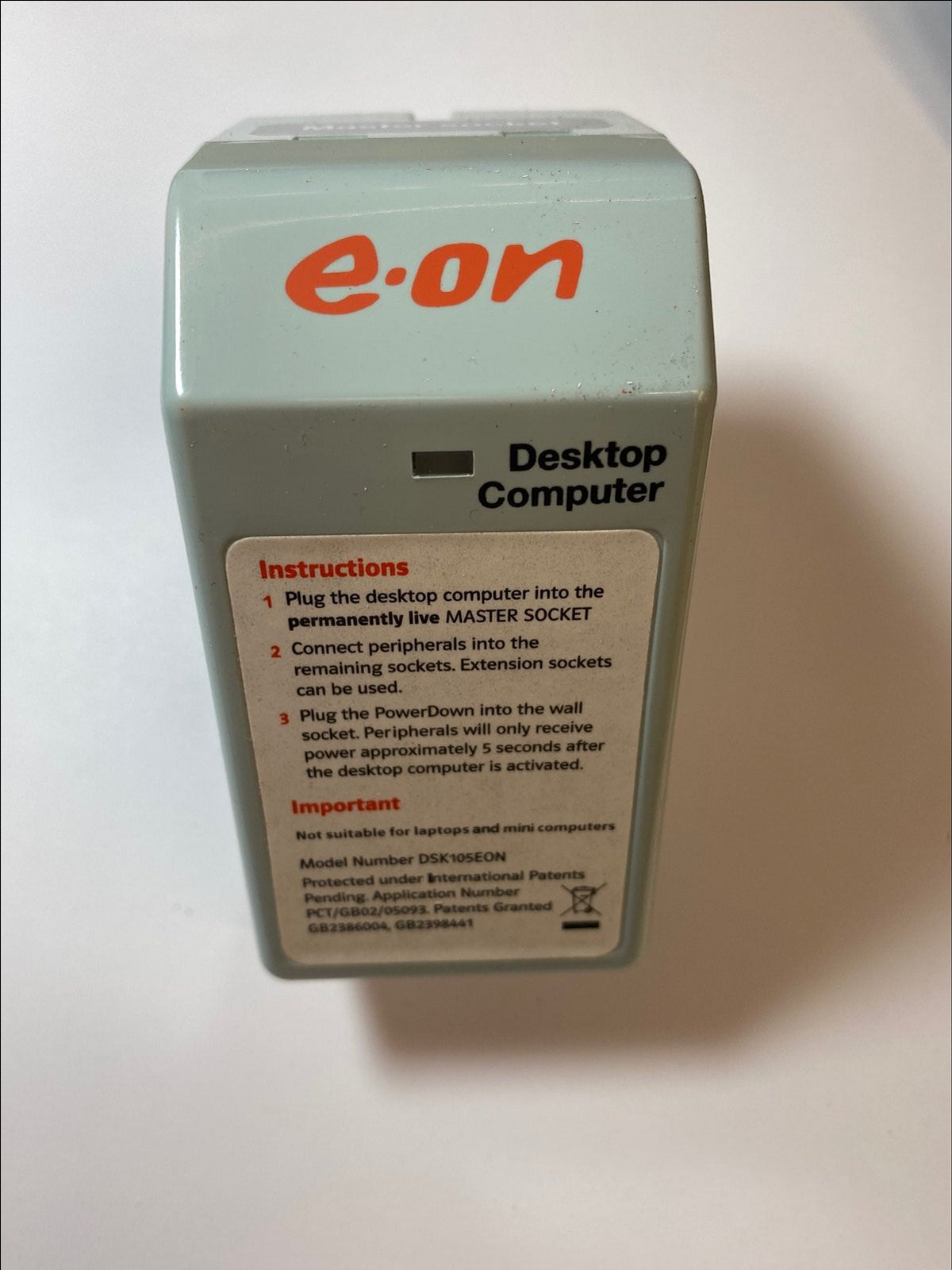 eon Power Down Intelligent Power Management Saving Standby Plug DSK105EON DSK105