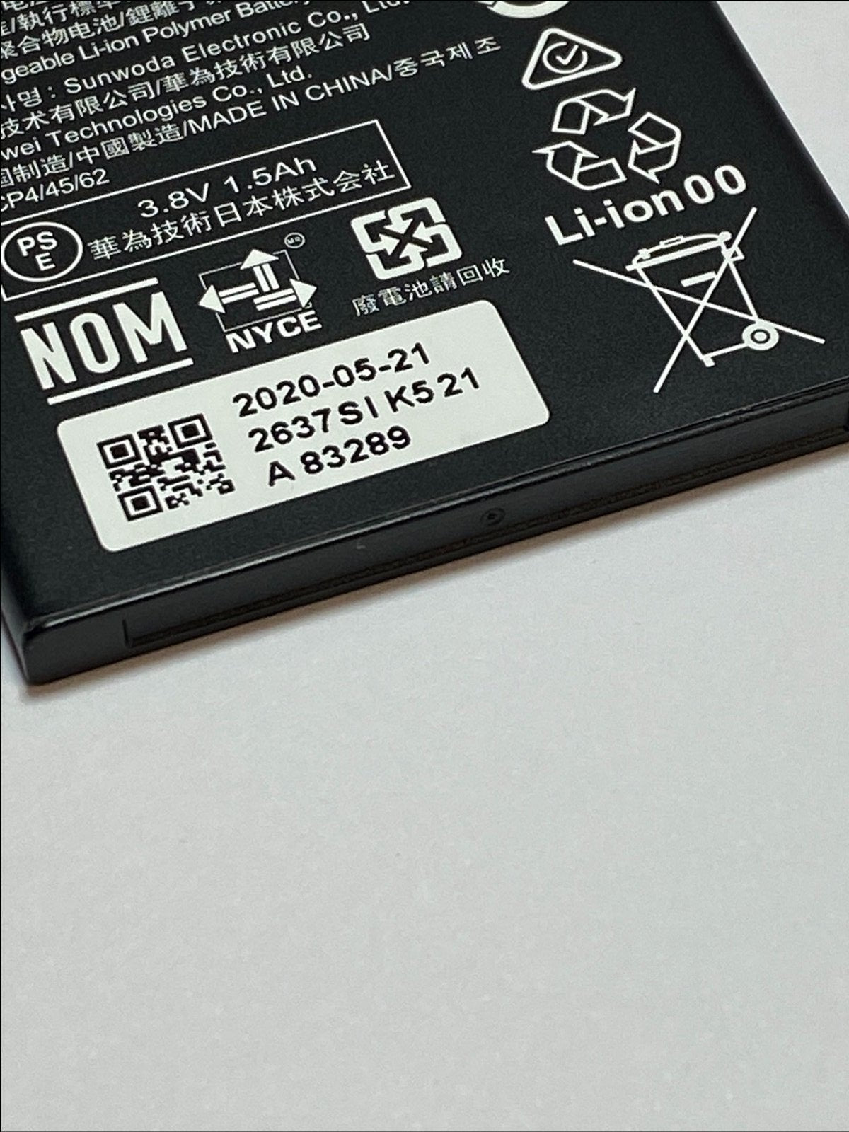 Genuine Huawei HB434666RBC 3.8V 1500mAh 5.7Wh Li-ion Polymer Battery R-41018074