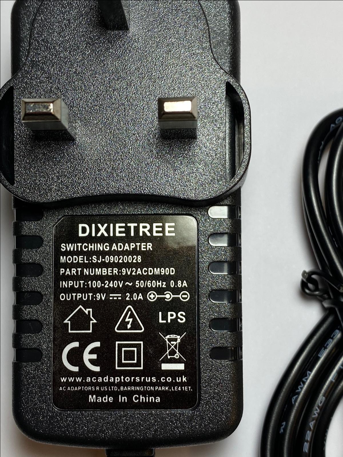 Venturer PVS176W PVS 176W Portable DVD Player 9V AC-DC Adaptor Mains Charger S10
