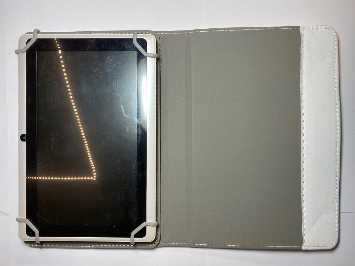 White Multi Angle Case/Stand 4 Storage Options Scroll Excel/Essential 7" Tablet