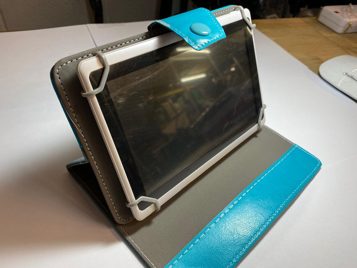 Light Blue Android Man Logo Case/Stand for Adspec AdTab 7 Lite 7" inch Tablet
