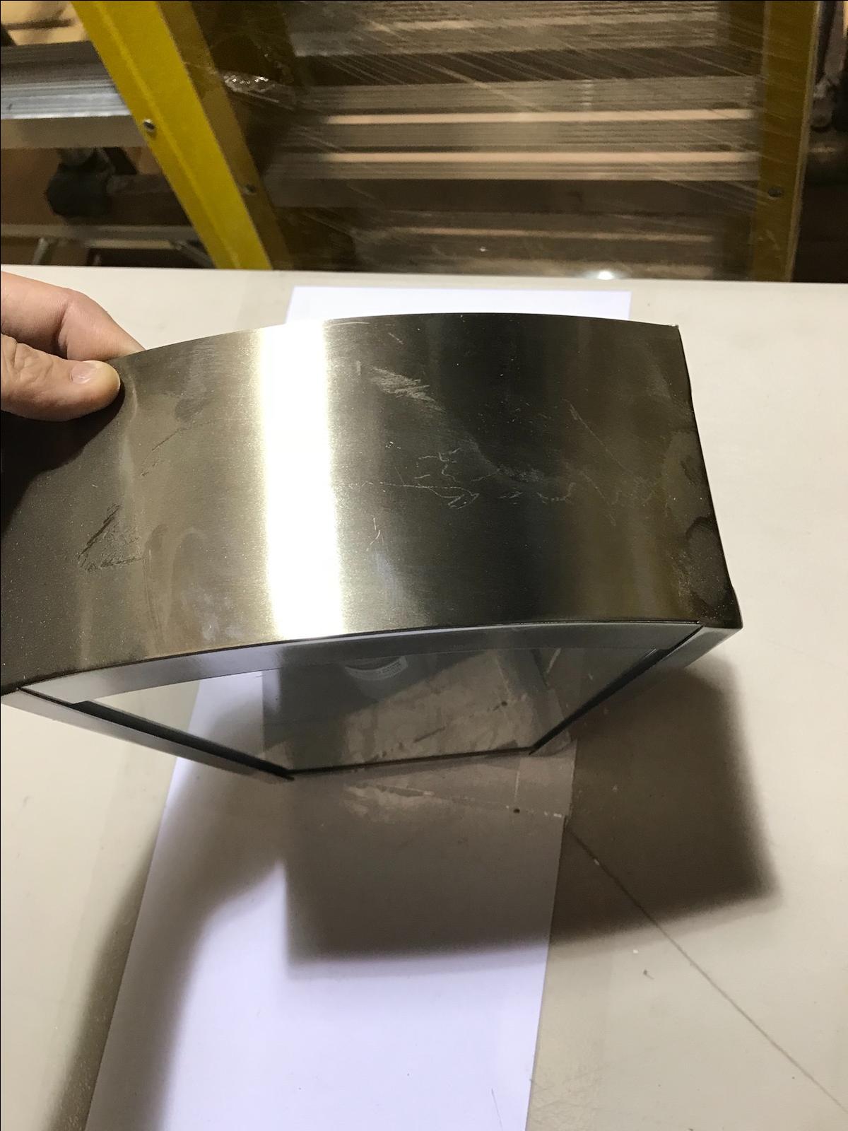 EX DISPLAY Zinc Single Curved Lantern Wall Fitting Stainless Steel ZN-20945-SST