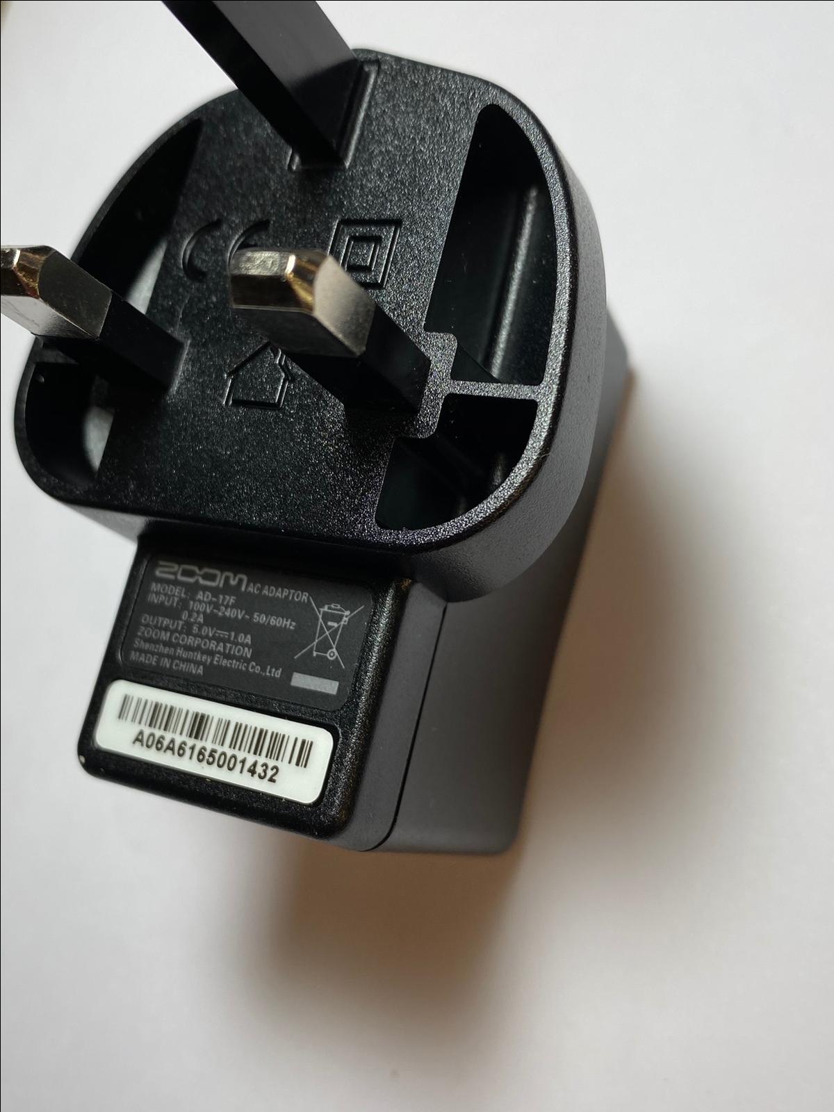 UK 5.0V 1.0A AC ADAPTOR AD-17F Black USB Socket Mains Plug Power Supply Charger